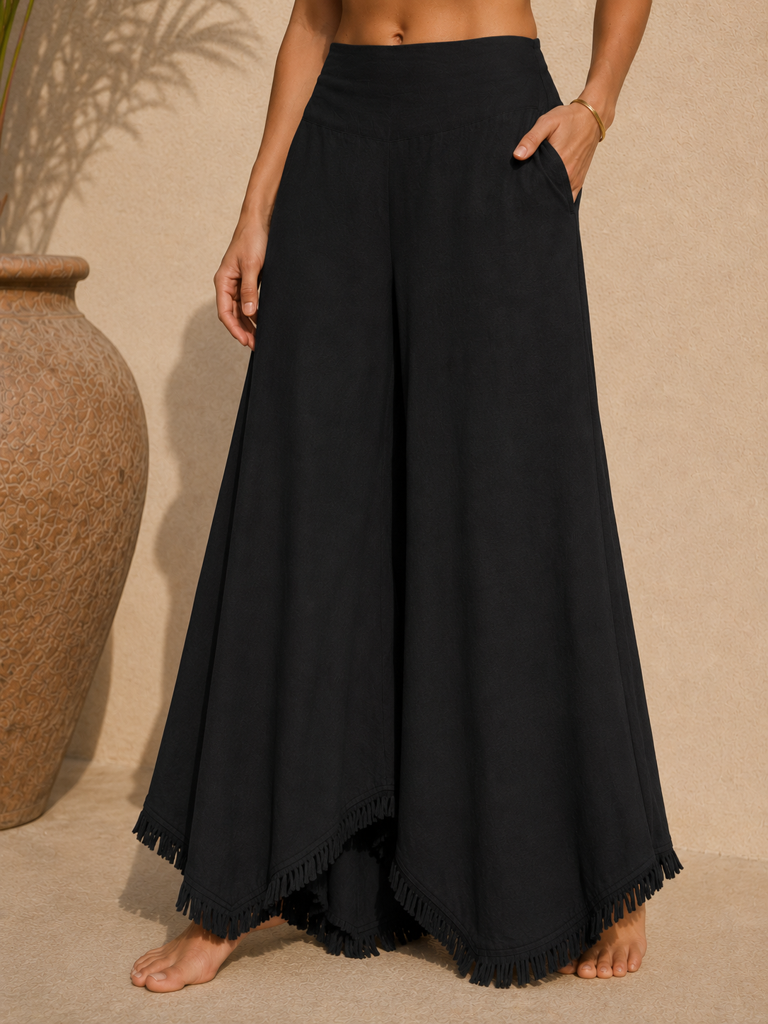 Anahita Wide-Leg Cotton Pants
