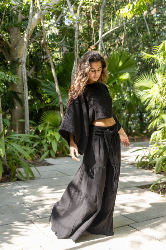 Sol Destino Wide-Leg Cotton Pants