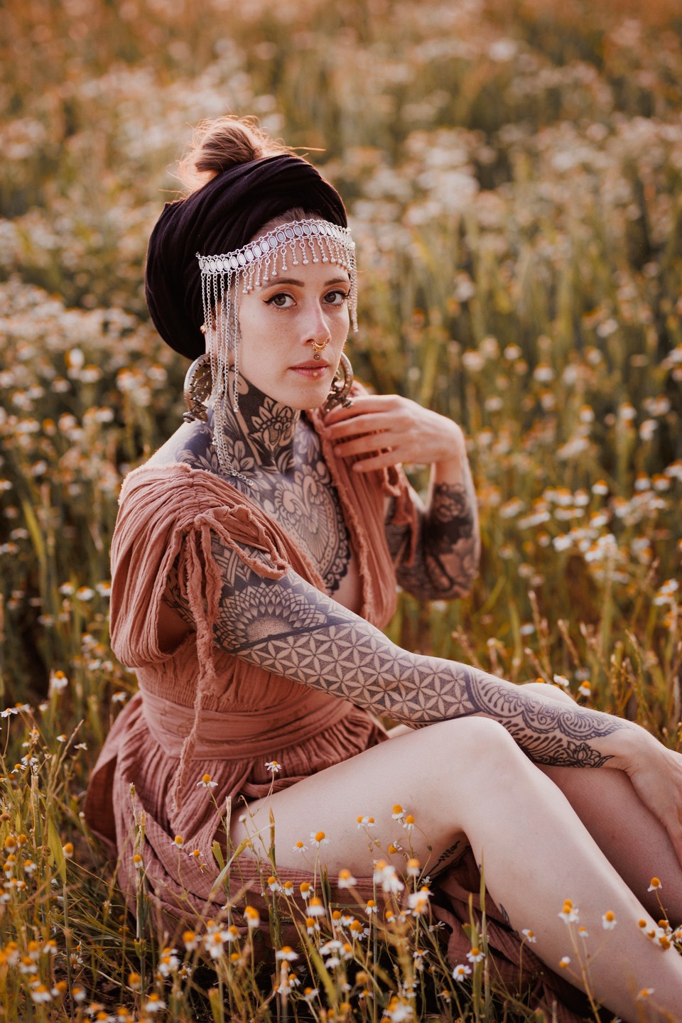 Boho Helen Dress, Long Organic Cotton Slit Summer Dress