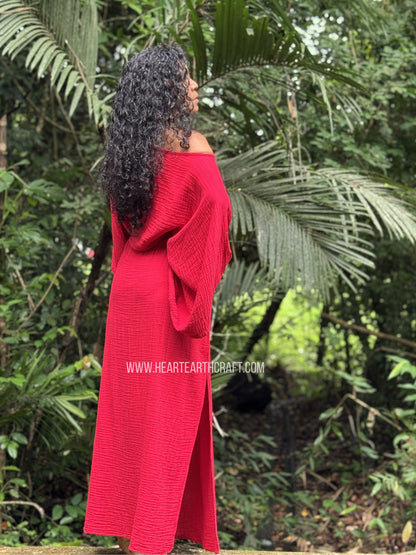 Flowy Cotton Long Sleeve Crop Top