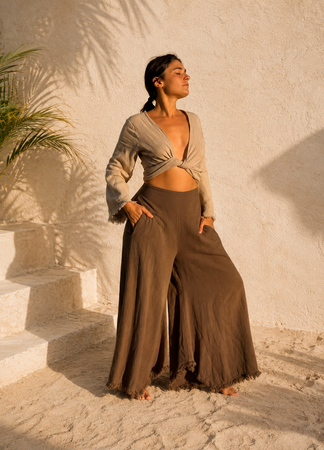 Anahita Wide-Leg Cotton Pants