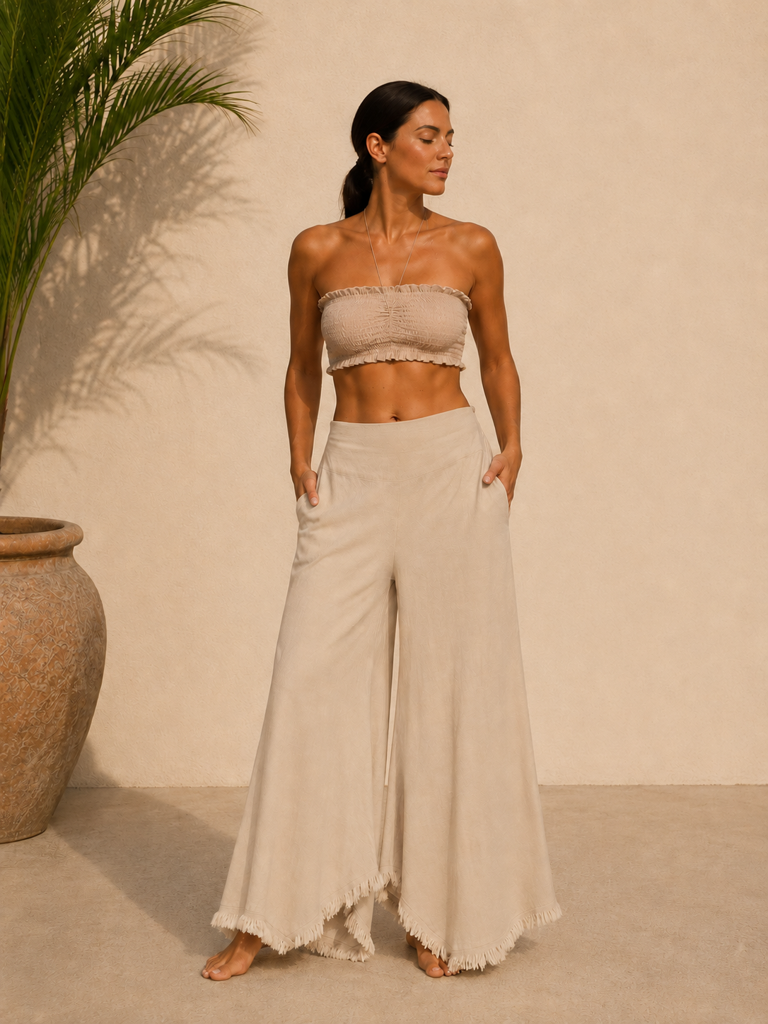 Anahita Wide-Leg Cotton Pants