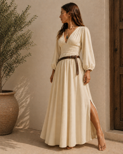 Terracotta Cotton Maxi Dress