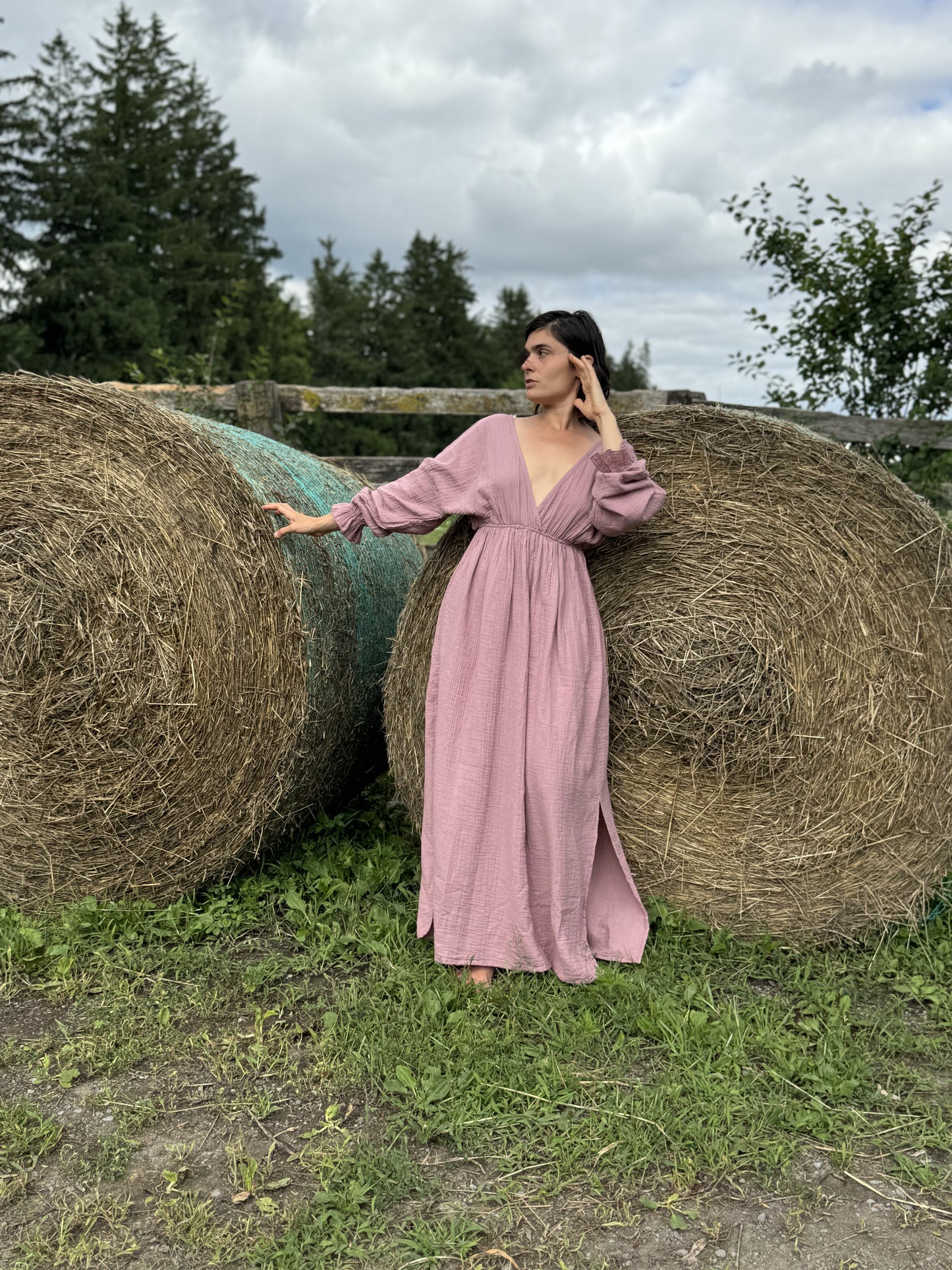 Organic Cotton Long Sleeve Summer Dress