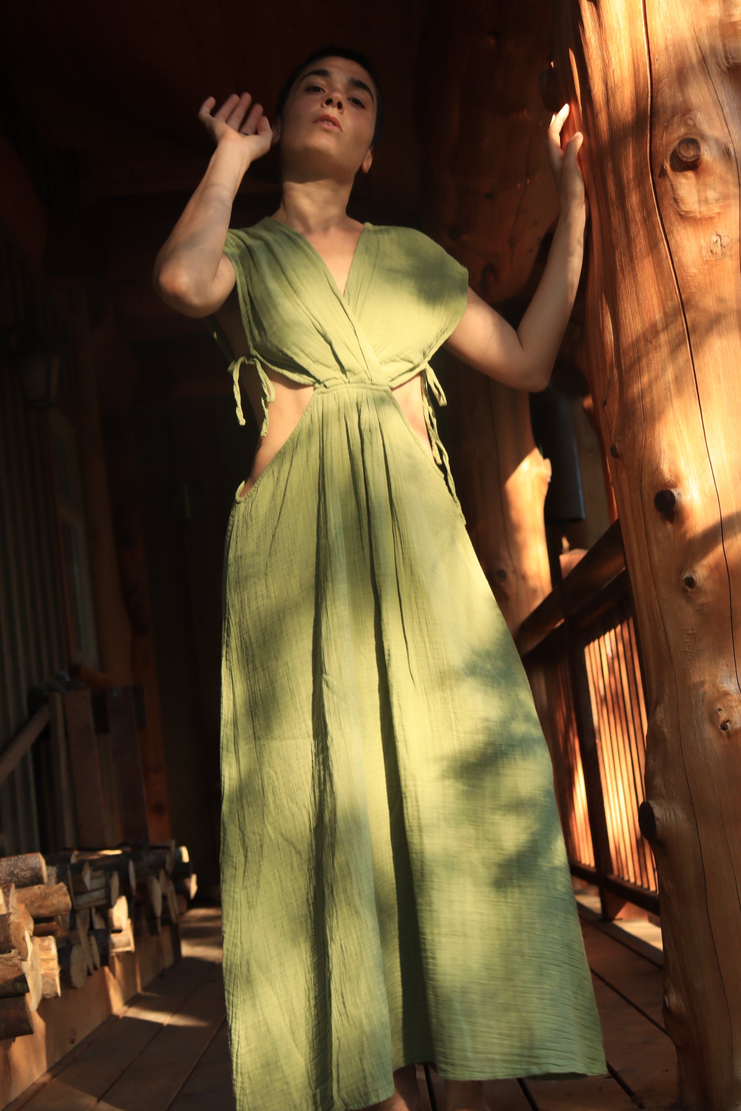 Boho Forest Organic Cotton Breathable Summer Maxi Dress
