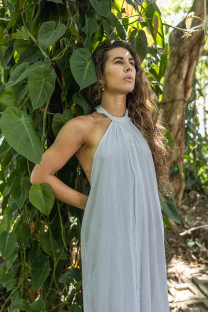 Isla Halter Maxi Dress — White