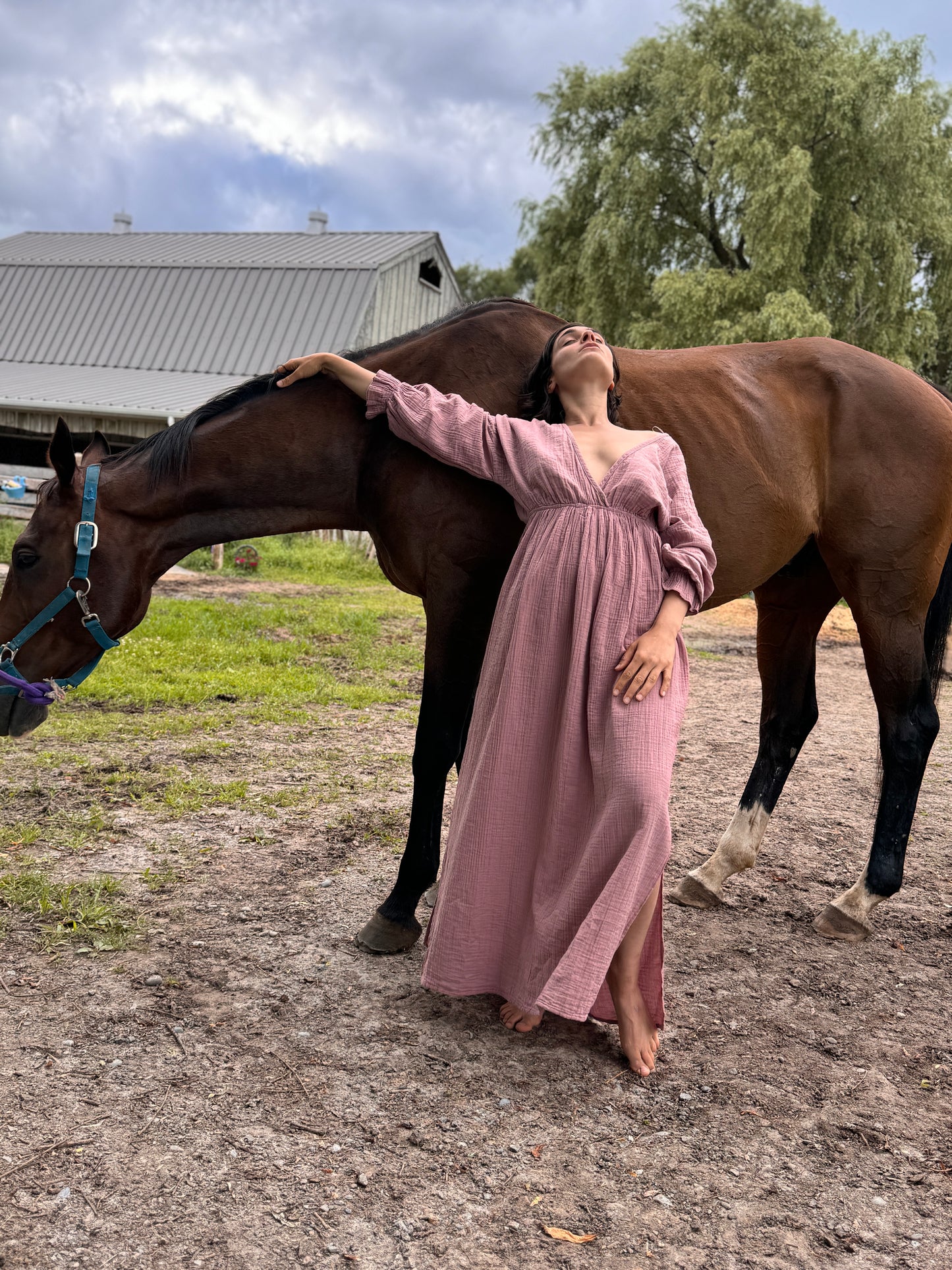 Organic Cotton Long Sleeve Summer Dress