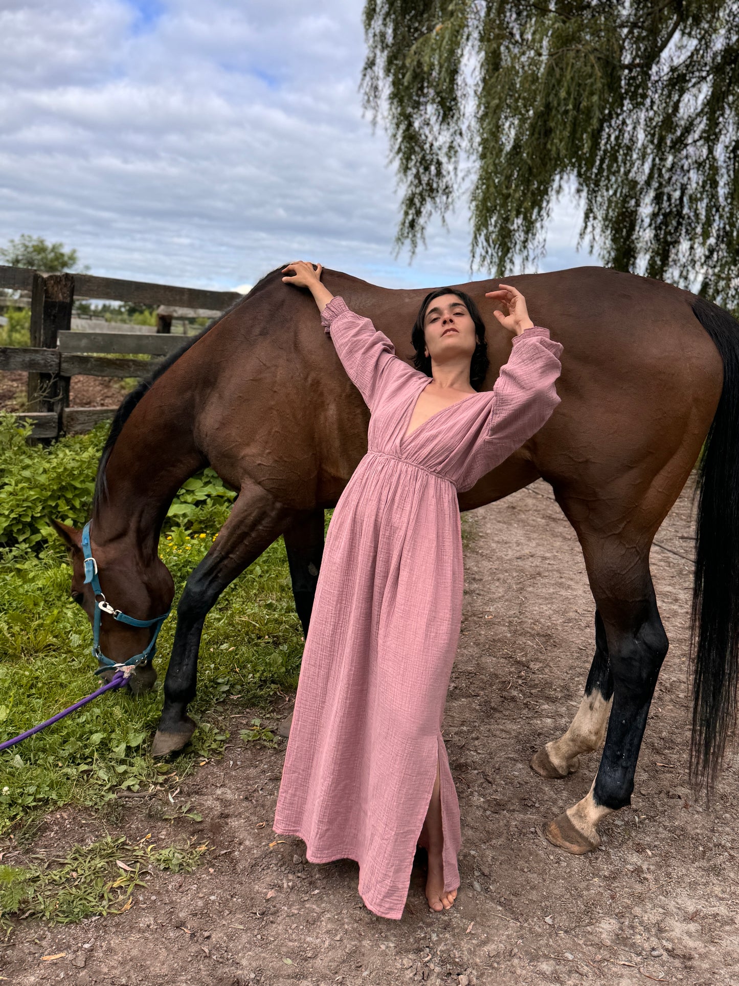 Organic Cotton Long Sleeve Summer Dress