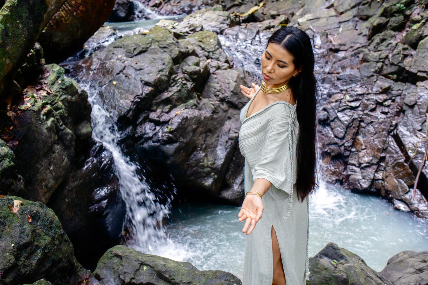 Boho Cotton Slit Summer Maxi Dress