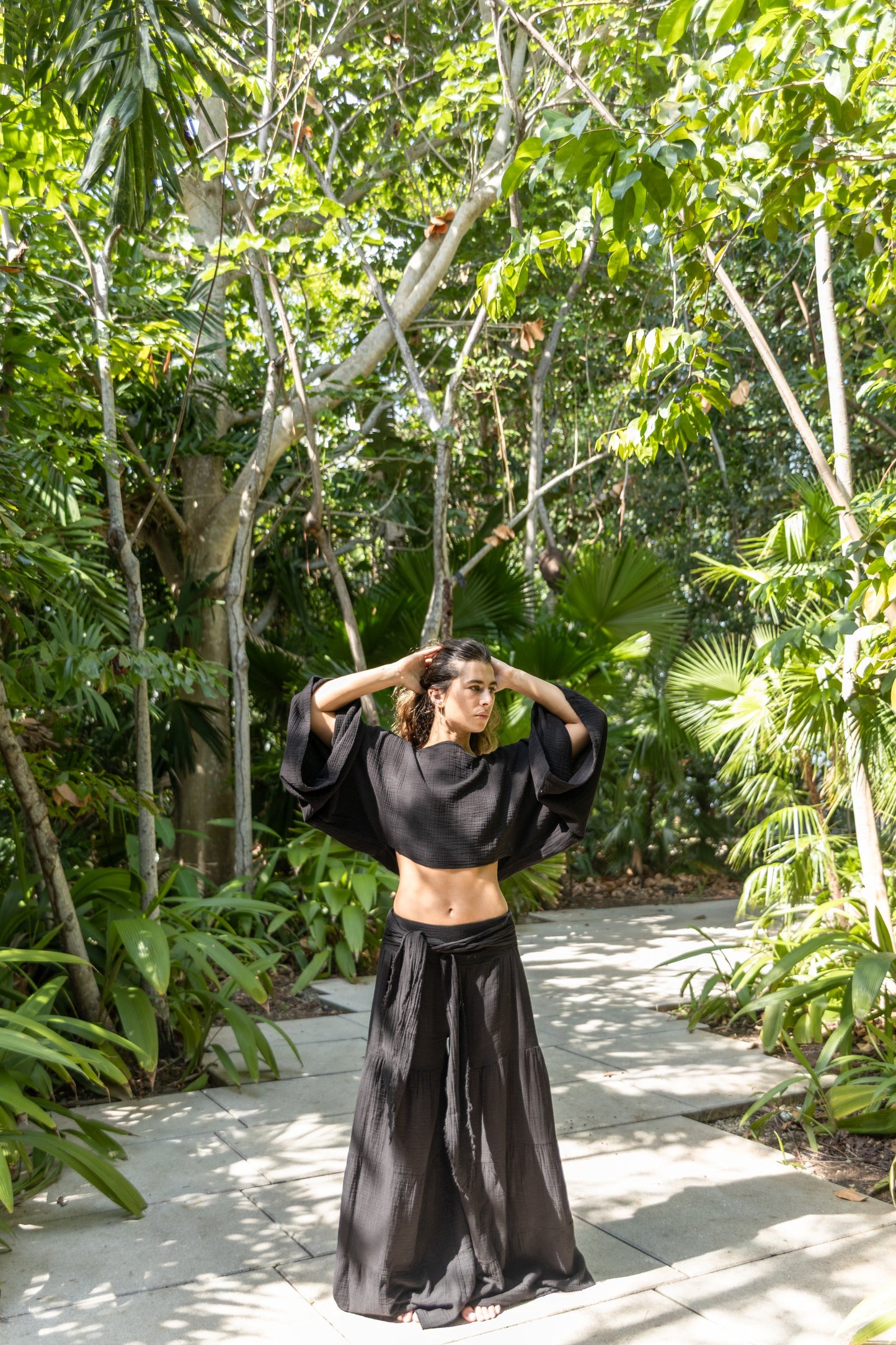 Sol Destino Wide-Leg Cotton Pants