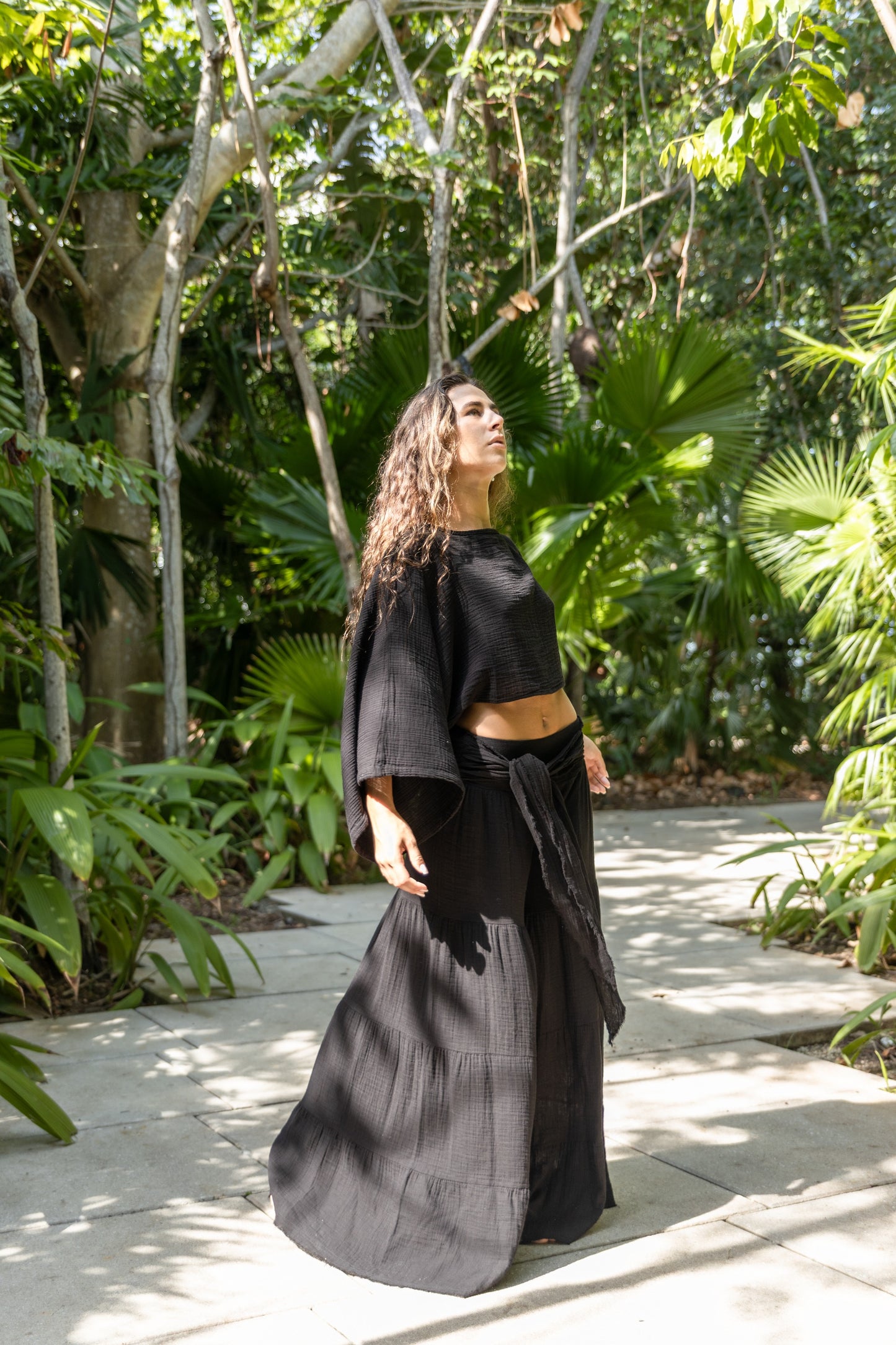 Sol Destino Wide-Leg Cotton Pants