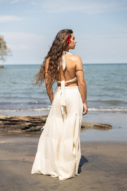 Sol Destino Wide-Leg Cotton Pants