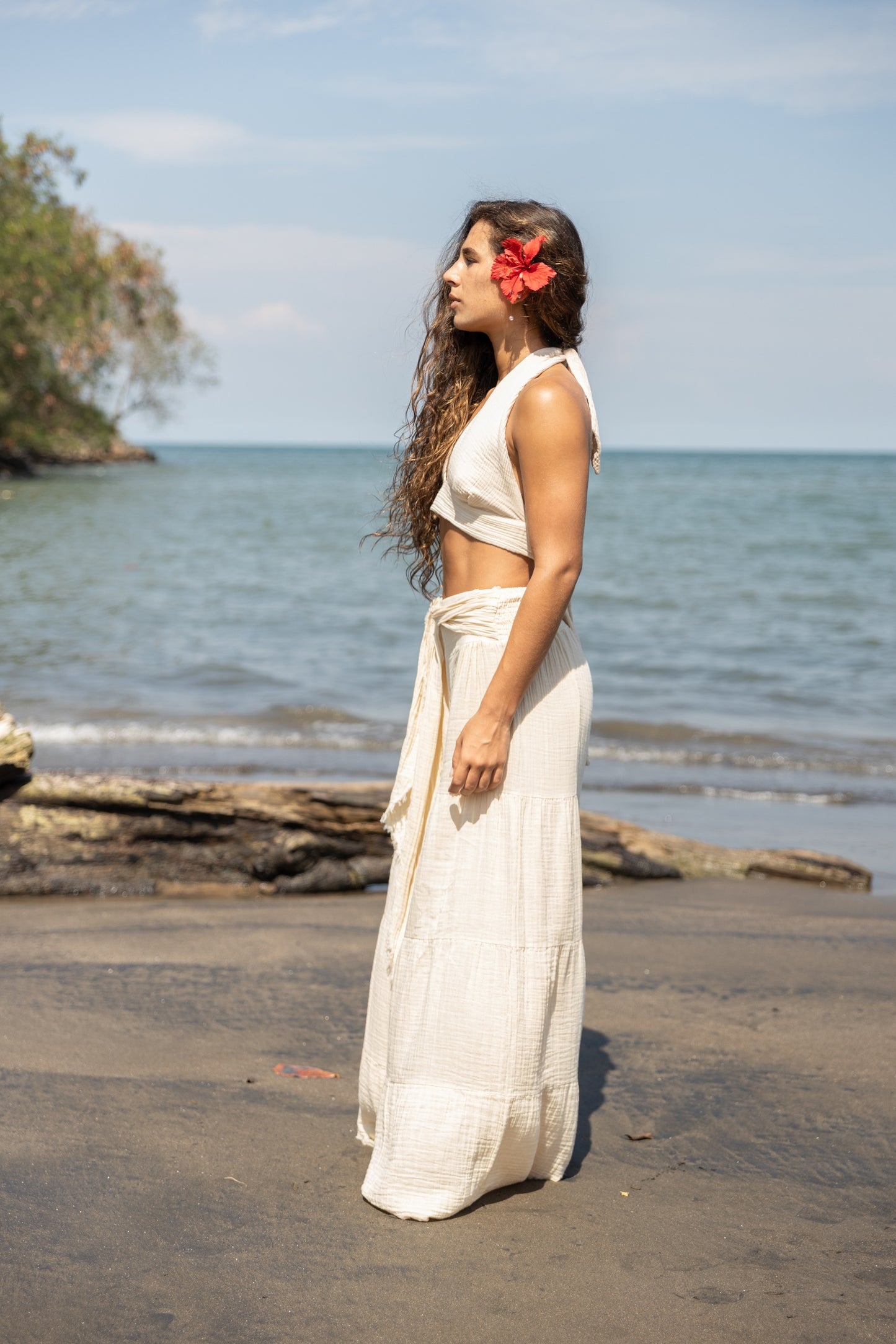 Sol Destino Wide-Leg Cotton Pants