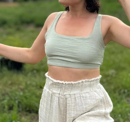 Soft Cotton Summer Yoga Crop Top