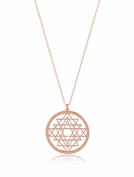 Sri Yantra Silver Pendant - Sacred Geometry Necklace